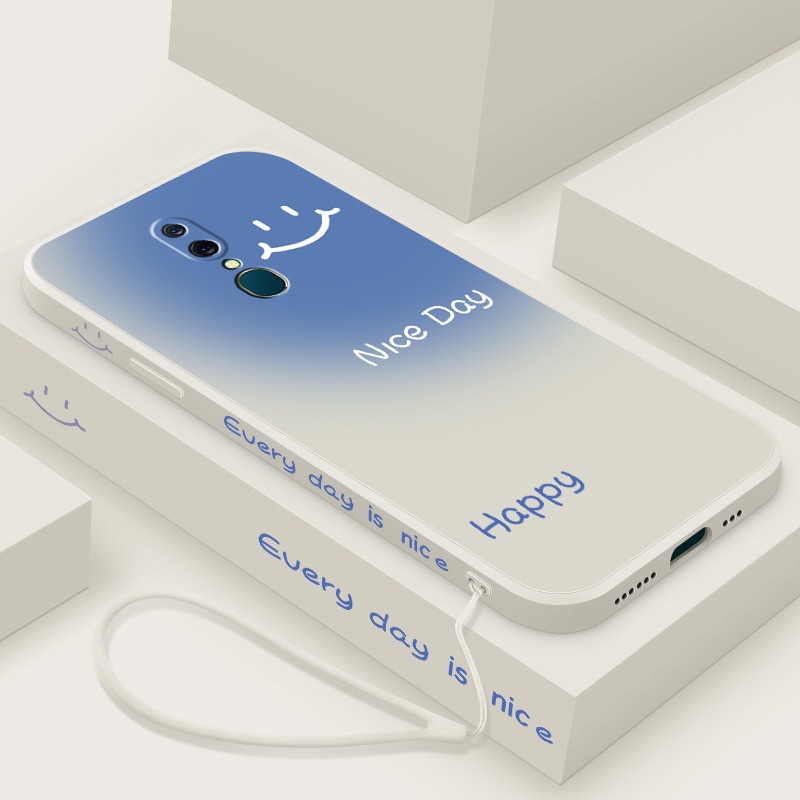 Ốp Điện Thoại Silicon Mềm Siêu Mỏng Màu Tương Phản Hình Mặt Cười Chống Sốc Cho OPPO A9 2020 A5 2020 F11 PRO F11