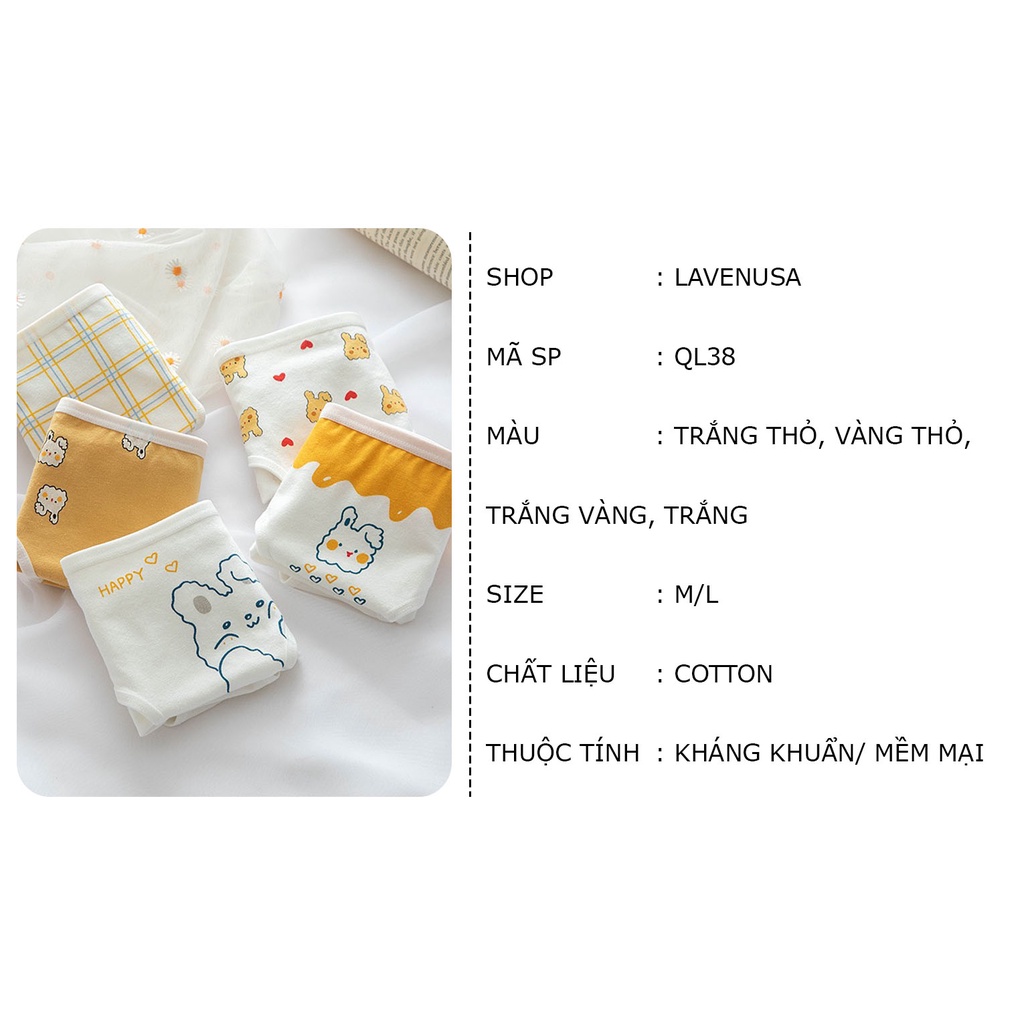 Quần lót nữ cotton hình thỏ dễ thương cao cấp mềm mại thoải mái LAVENUSA QL38