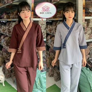🌳Đồ lam đi chùa #Mẫu xéo viền 3 nút