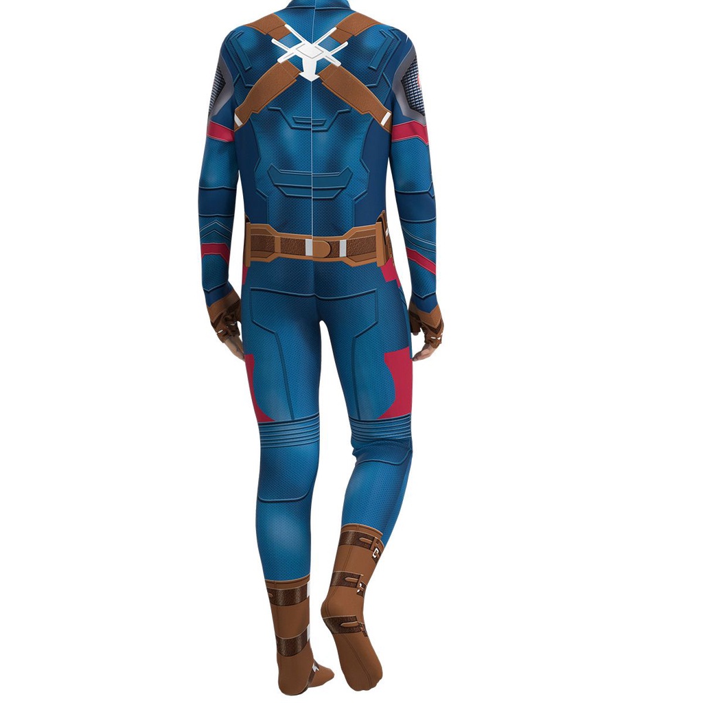 Marvel Captain America Kids Boys Party Cosplay Costume Jumpsuit Fancy Dress Outfit kid Gift