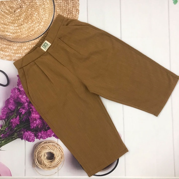 Quần lửng nữ mặc nhà cạp chun, vải đũi hàn cao cấp, thoáng mát