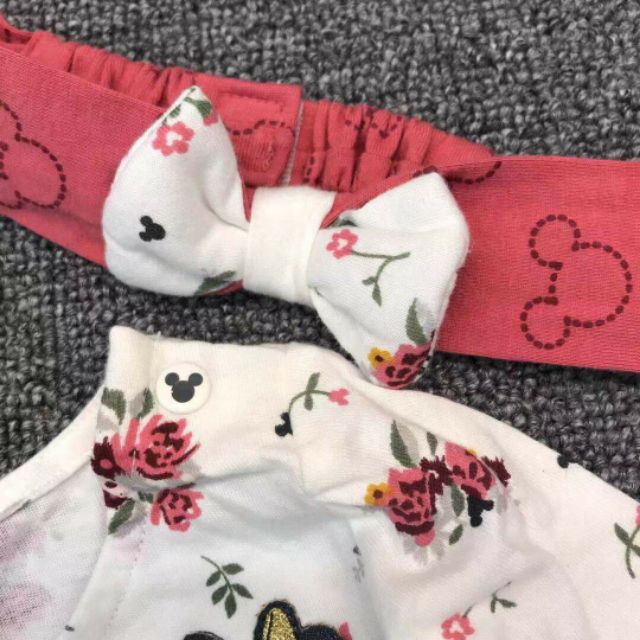 🐣Bộ cotton Minnie Disney kèm turban cho bé gái hàng dư xịn