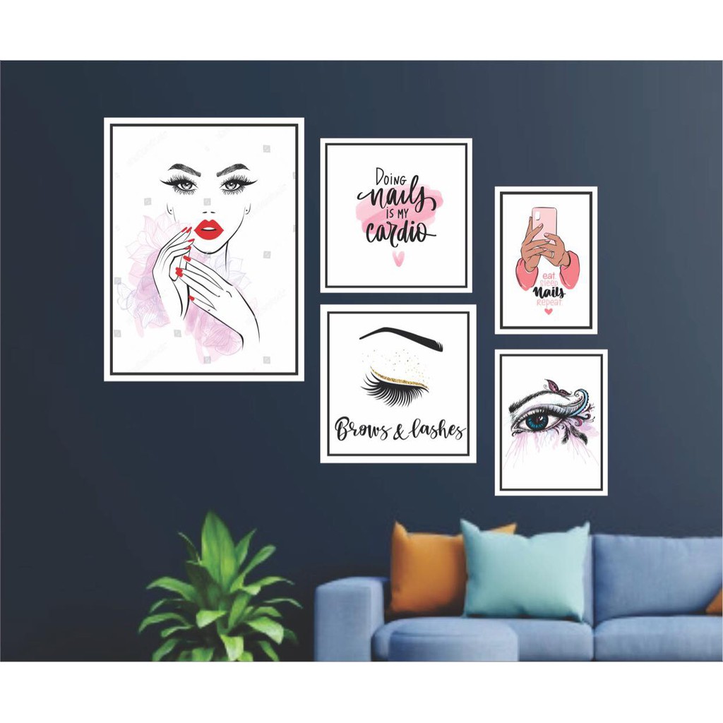 TRANH NAIL MI KÍCH THƯỚT CHUẨN 5 TRANH PHỐI HỢP .