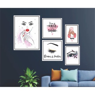 Tranh nail mi kích thướt chuẩn 5 tranh phối hợp .