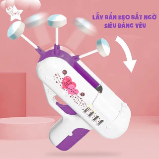 Kèm 1 Kẹo] Súng Bắn Kẹo Mút Rẻ Nhất Hot Hit Trên Tiktok 2021, Có Đèn