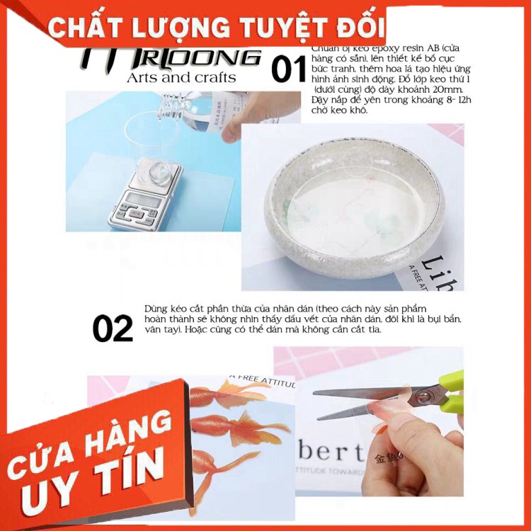 Sticker dán Cá vàng 3d- Vẽ tranh nghệ thuật Resin (10 mẫu) - Hàng nhập khẩu