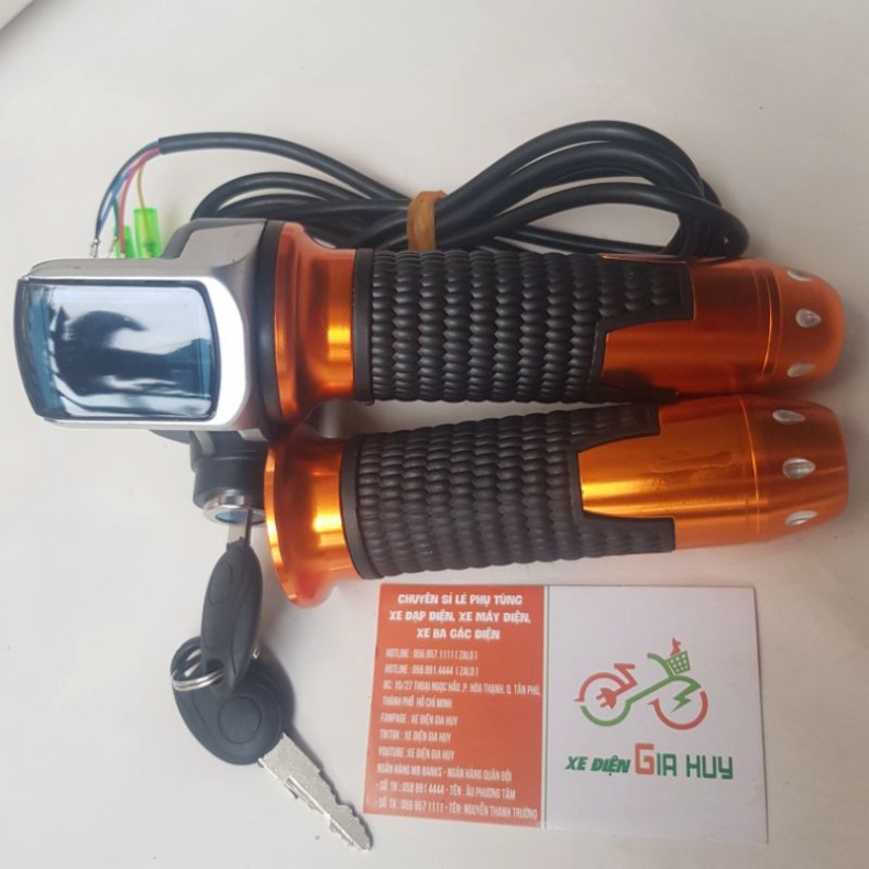 Tay Ga Báo Bình 48V Xe Đạp Điện Có Ổ khóa XE ĐIỆN HUY