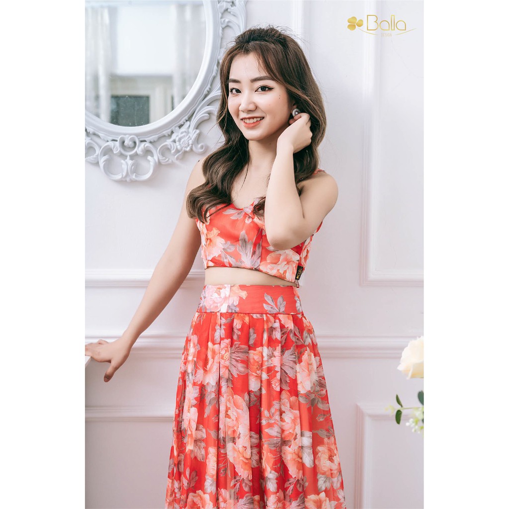 Fruity - đầm hoa nền cam by Bala Design