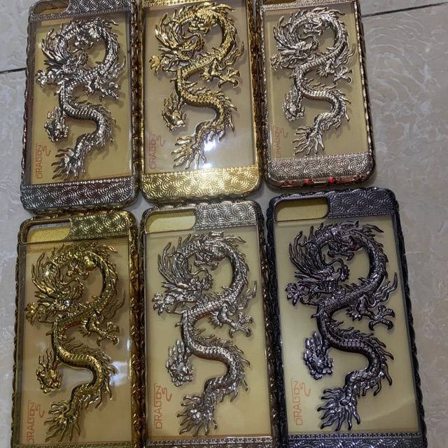 Ốp lưng iPhone 6, 6plus, 7plus/8plus dẻo in rồng nổi 3D