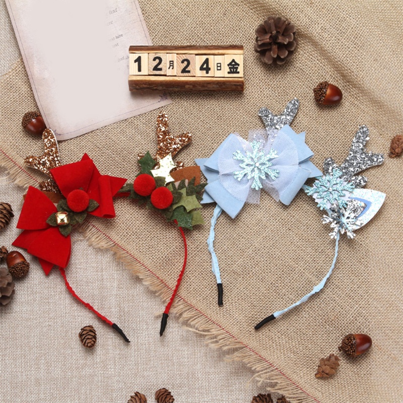 Băng Đô Cài Tóc Hình Sừng Tuần Lộc Lấp Lánh