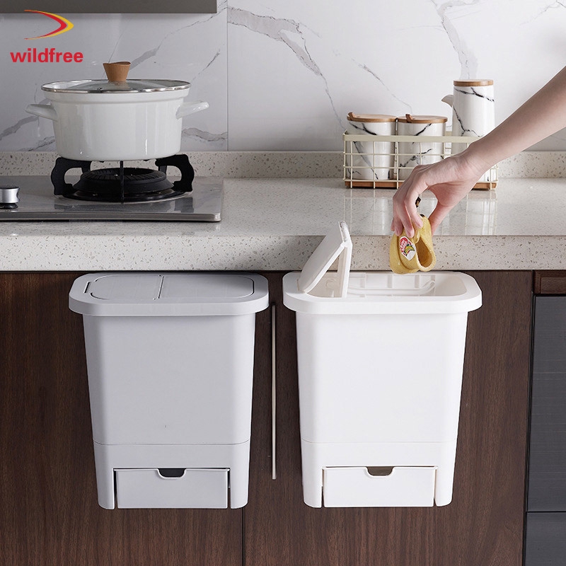 Thùng Rác Treo Tường Có Nắp Đậy Tiện Dụng Cho Nhà Bếp