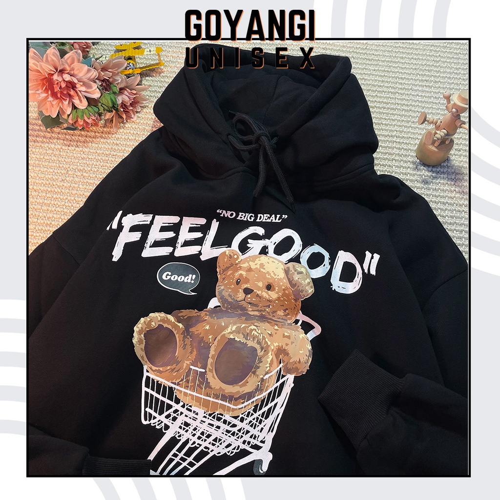 Áo Hoodie GYG Unisex Feel Good No Big Deal Form Rộng Oversize Phong Cách Hàn Quốc