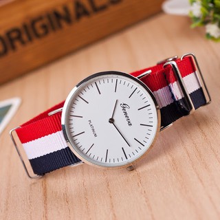 ĐỒNG HỒ NAM NỮ GENEVA A01 DÂY VẢI THỜI TRANG MIỄN SHIP