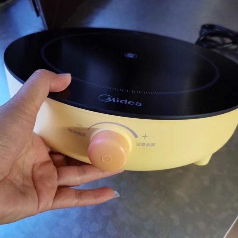 Bếp điện từ đơn hồng ngoại  MIDEA nội địa màu vàng viền tròn cao cấp bảo hành 12 tháng
