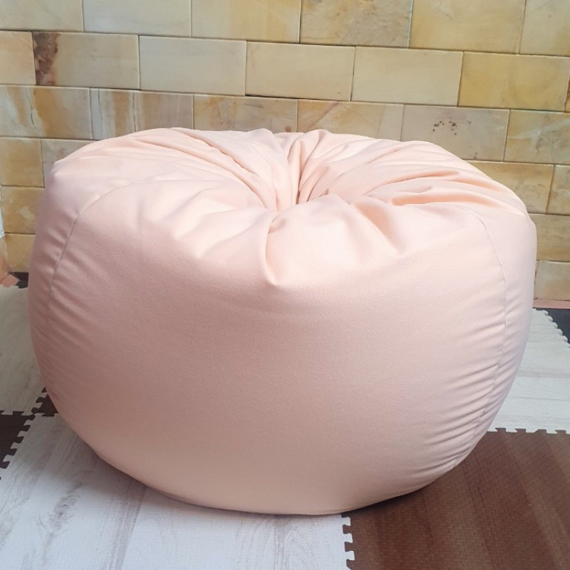 Ghế Lười Hạt Xốp 3ii Home Hình Trái Lê Cao Cấp | Beanbag 3ii Home Size M 80x100cm Màu Cam Nhạt