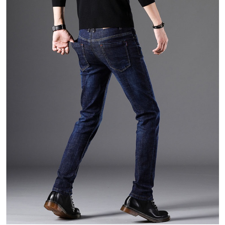 Quần Jeans Nam Trơn Ooki Quần Bò Nam Dáng Ôm Chuẩn Form Chất Vải Co Giãn
