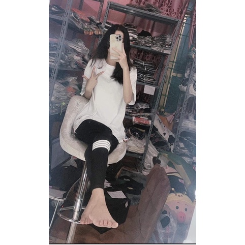 Set 4 sọc áo phông quần legging dài H2S656