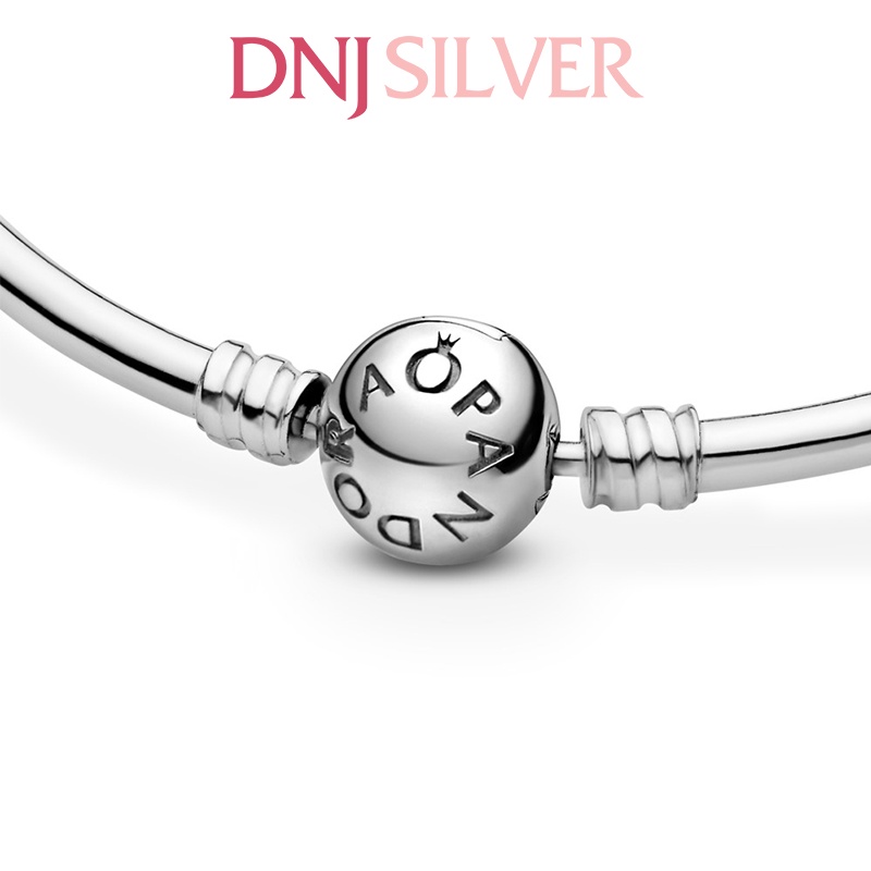 Vòng tay bạc 925 cao cấp - Mẫu vòng Bangle, loại vòng cứng chốt tròn, có thể mix thêm hạt charm vào vòng theo ý thích