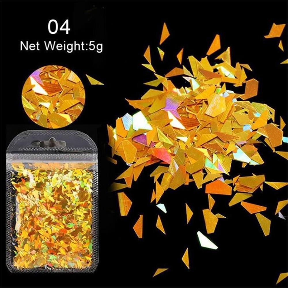 KAREN Nail Decoration|Flakes DIY Art Micro Laser Irregluar Nail Sequins New Manicure Decor 3D Nail Decoration Luminous Holographic Nail Art Glitter