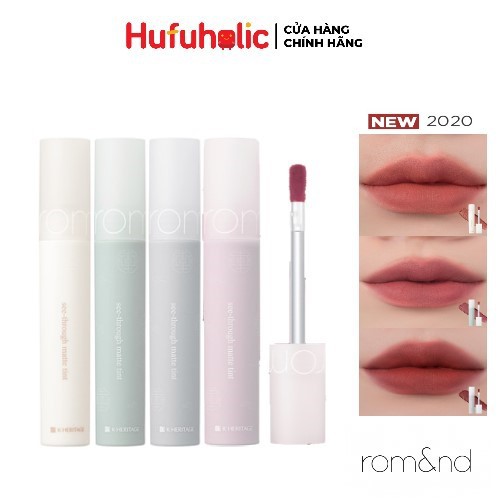 Son kem lì ROMAND mềm mịn mượt môi Hanbok See-Through Matte Tint 3.8g ROMA12 | Thế Giới Skin Care