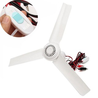 12V Solar 3 Blade Ceiling Emergency Fan Powerful Caravan Camping w/ Switch