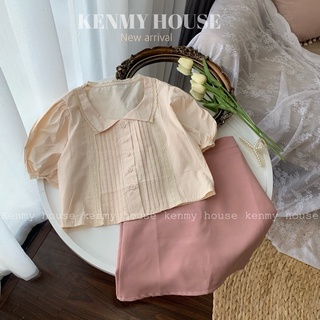 Áo sơ mi dáng croptop A02