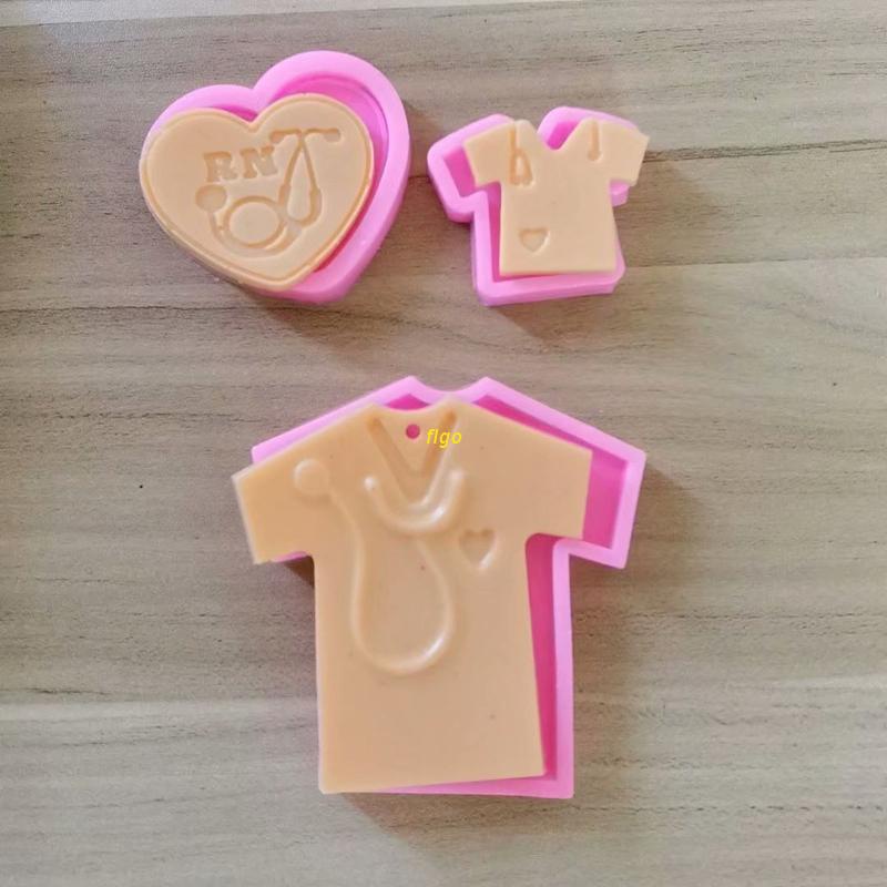 Bộ 3 Khuôn Silicone Tạo Hình Trái Tim Làm Móc Khóa/Trang Sức Thủ Công