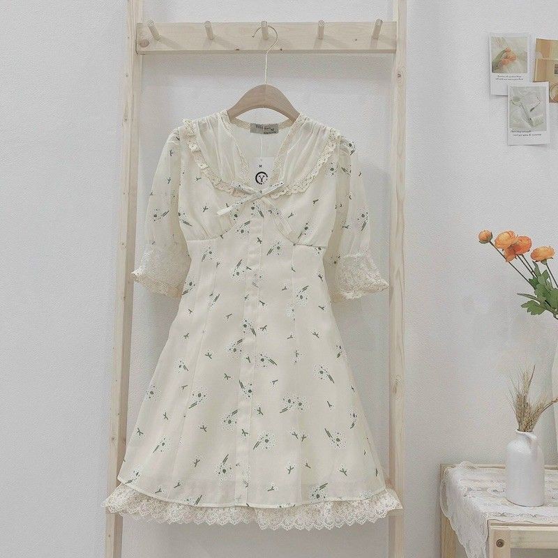 VÁY REN TƠ THÊU HOA TIỂU THƯ