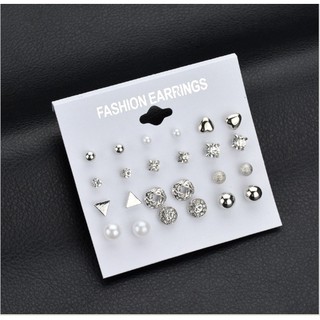 Set Bông Tai 12 Đôi Phong Cách Hàn Quốc