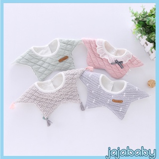 Yếm tròn xoay 360 độ yếm dãi chất liệu cotton thấm hút tốt thời trang điệu đà có nút bấm cho bé