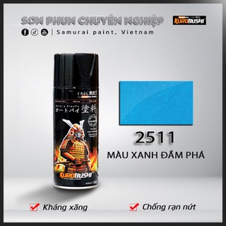 COMBO Sơn Samurai màu xanh đầm phá 2511 gồm 4 chai đủ quy trình độ bền cao (Lót 2K04 – Nền 124 - Màu 2511 - Bóng 2K01)