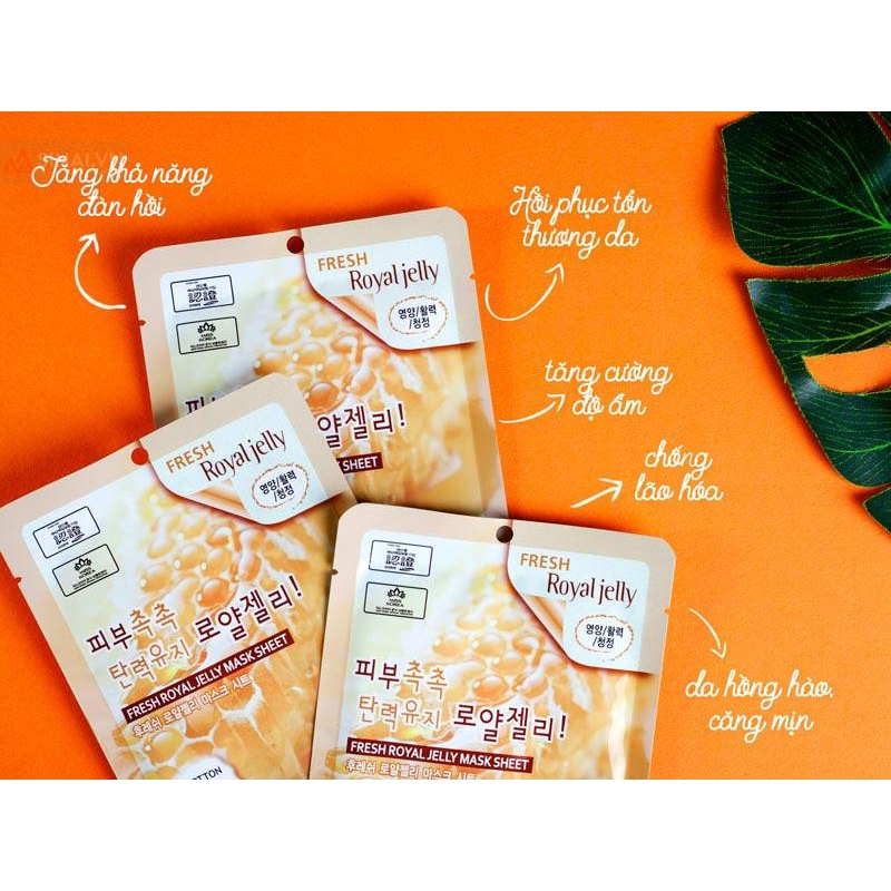 Combo 10 Mặt nạ giấy giúp cấp ẩm, dưỡng da 3W Clinic Fresh Mask Sheet 23mlx10
