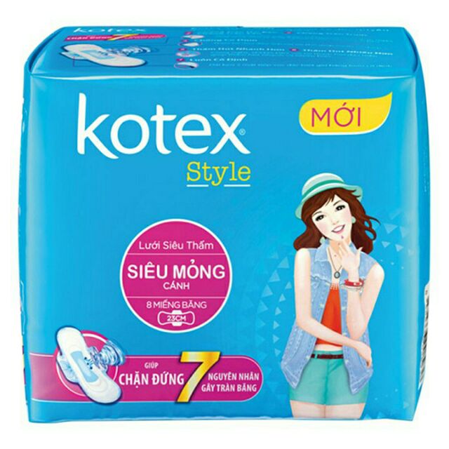 Combo 8 Băng Vệ Sinh Kotex Style LST Siêu Mỏng Cánh 