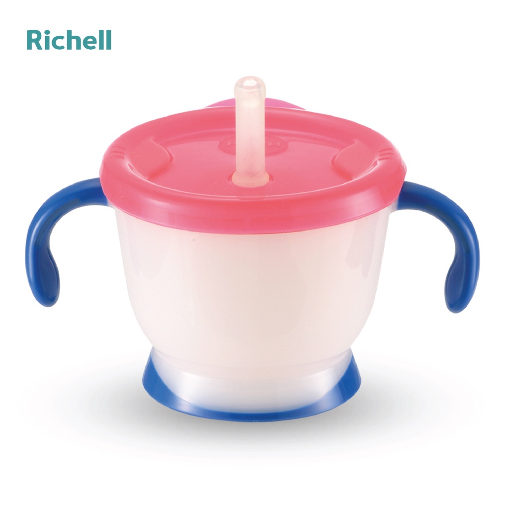 Cốc tập uống 3 giai đoạn Richell 150ml chống sặc ống hút silicone