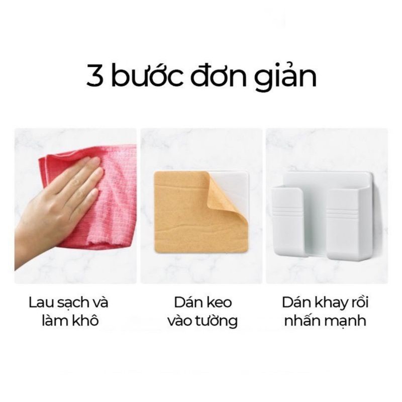 Giá đỡ điện thoại , điều khiển dán tường có lỗ sạc