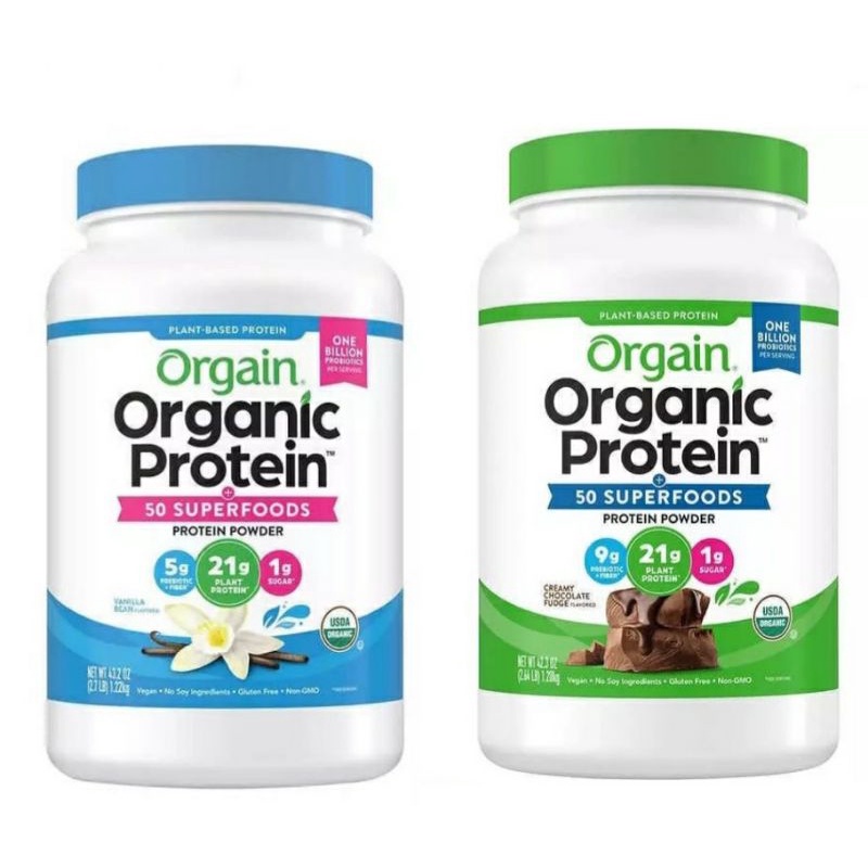 Bột protein hữu cơ Orgain Organic Protein &amp; Superfoods vị vani, socola 918g mẫu mới