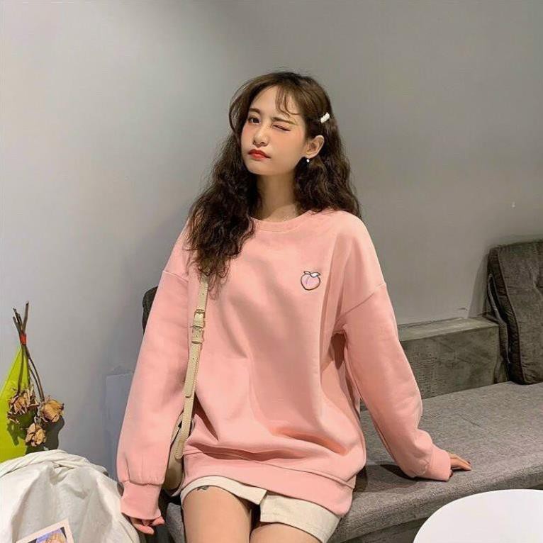 Áo sweater unisex form rộng nỉ Trái Cây nam nữ phong cách trẻ của phái đẹp