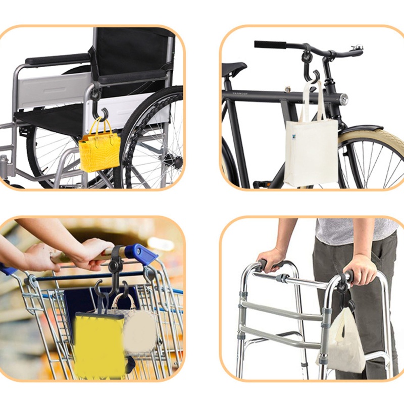 Set 2 móc treo đồ gắn xe đẩy em bé tùy chỉnh tiện dụng