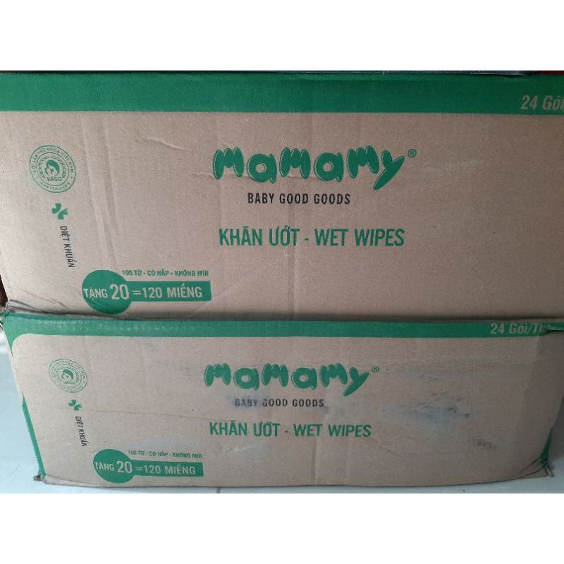 Combo 5 gói Khăn giấy ướt mamamy 120 tờ không mùi . Hàng chính hãng.