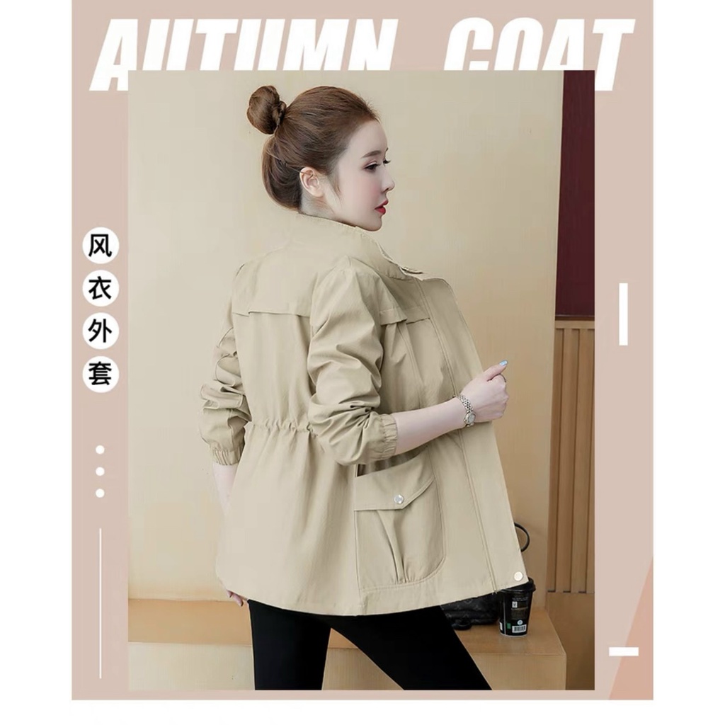 Áo Khoác Kaki Nữ Kiểu Trơn Có Dây Rút Eo Đường Cong Của Túi giống Hình,Mẫu Mặc Cực Đẹp Cực Sịn Sò Hót Trend_UT