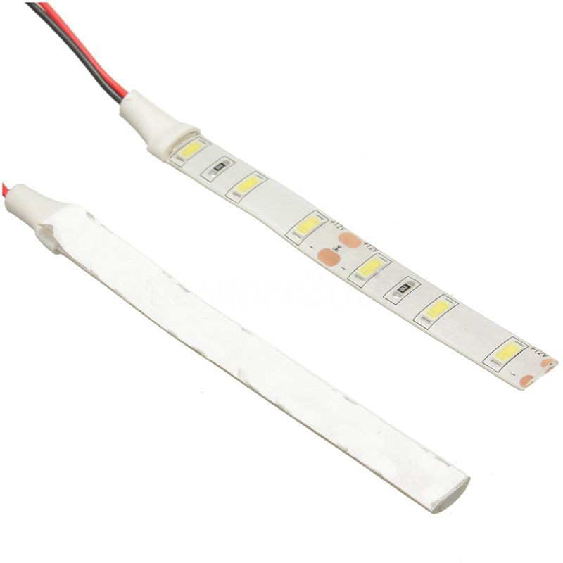 2 Dây Đèn Led 6 Bóng 10cm 12v 5630 Smd Ánh Sáng Trắng Chống Thấm Nước Cho Xe Hơi / Tàu Thuyền