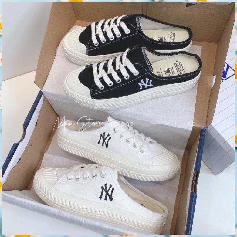 Giày sục thể thao nữ thêu chữ N đạp gót Fullbox, giày sneaker nữ, giày sục bata ddees bằng dễ phối đồ nữ đi làm,đi học