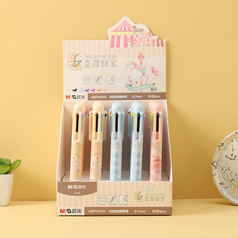 Bút bi 6 màu M&amp;G ABPV6102 nét 0.7mm