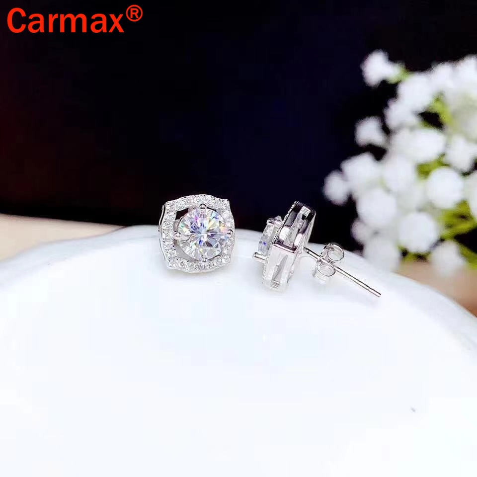 Bông tai hình moissanite thời trang cổ điển độc đáo cho nữ