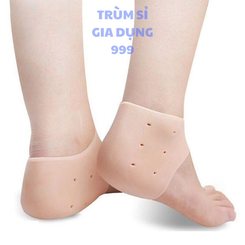 1 set 2 miếng bảo vệ gót chân silicon, Set 2 lót gót silicon bảo vệ chống đau chân