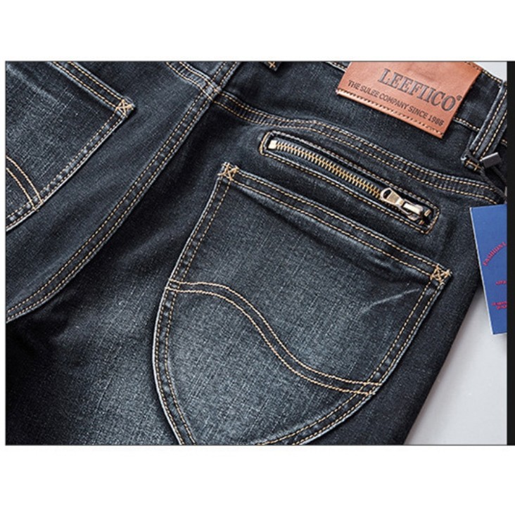 Quần Jeans Nam ống suông co giãn phong cách Hàn Quốc