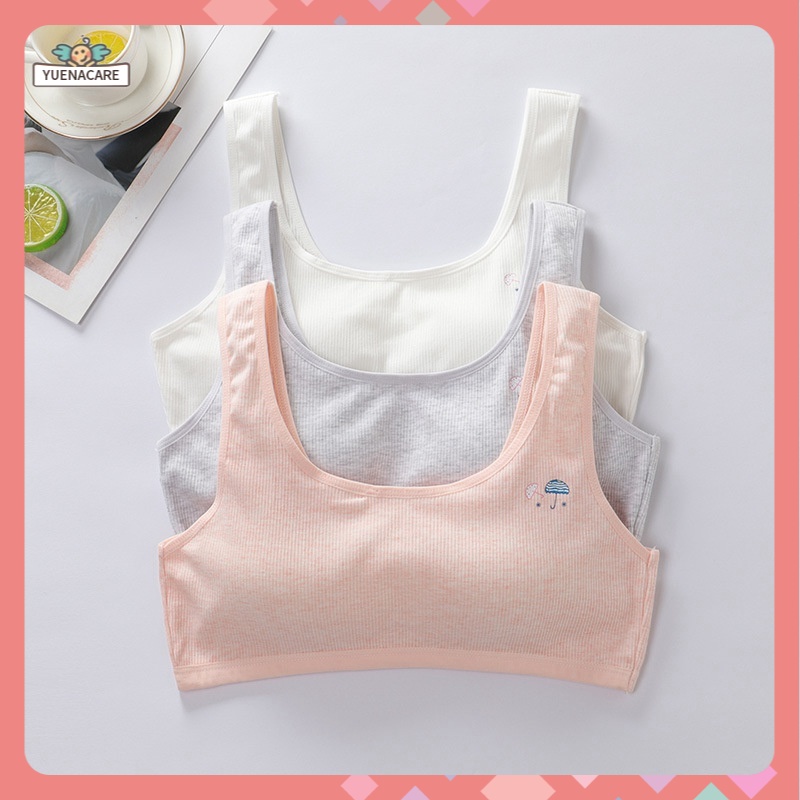 Áo lót vải cotton có đệm ngực có thể tháo rời thích hợp cho bé gái từ 9-16 tuổi