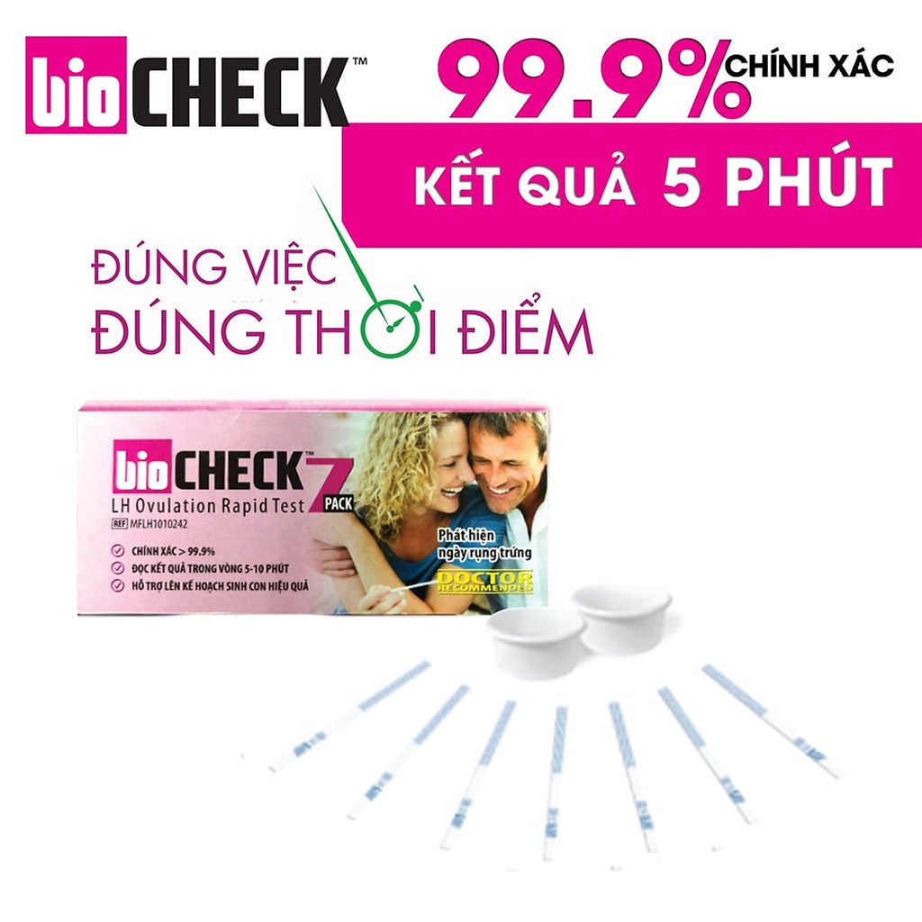 [Mã BMBAU50 giảm 7% đơn 99K] Que thử rụng trứng Bioncheck Test hộp 7 que