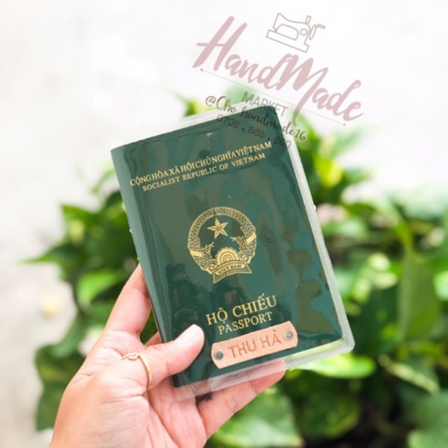 Vỏ hộ chiếu trong suốt FREE KHẮC TÊN -bao hộ chiếu - bọc hộ chiếu - passport cover