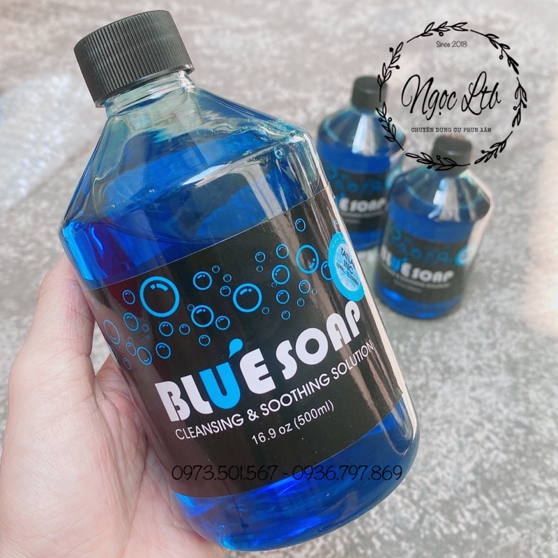 Nước vệ sinh phun xăm BLUE SOAP 500ML (Loại Đậm Đặc)